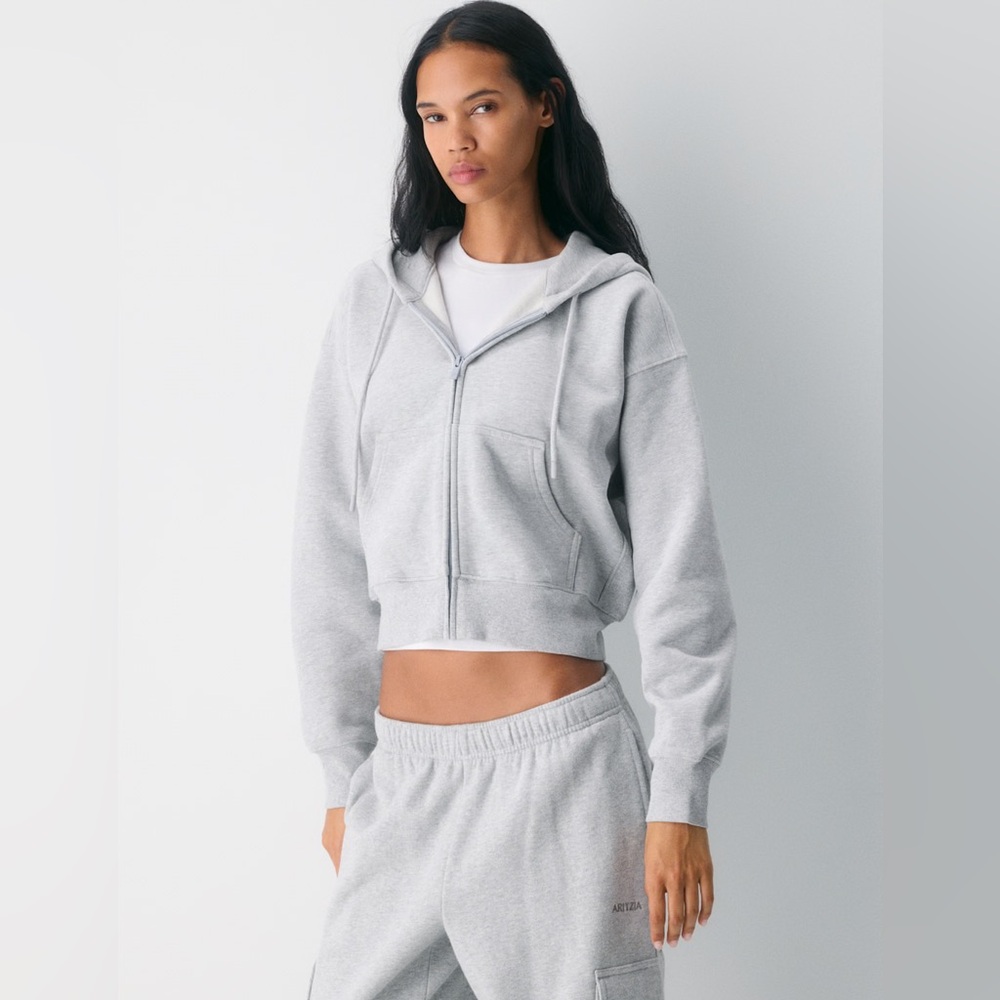 TNA 
Cozy Fleece Boyfriend Boxy Zip Up Hoodie